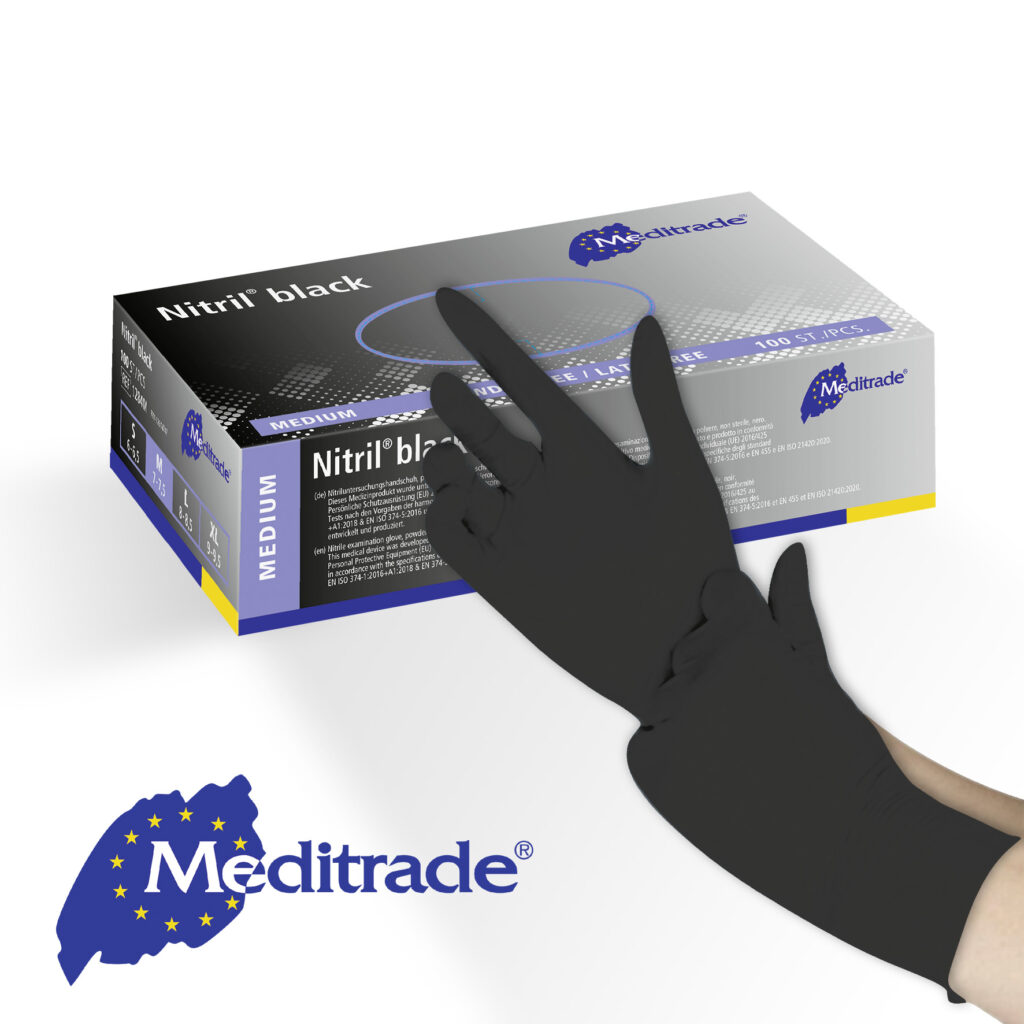 MEDITRADE NITRIL BLACK Einmal-Schutzhandschuhe